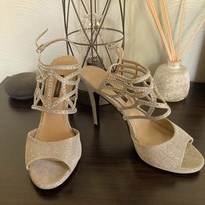 Sparkly silver heels